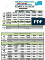 Horaire Des Cours Du 17 Au 22 Juillet 2023