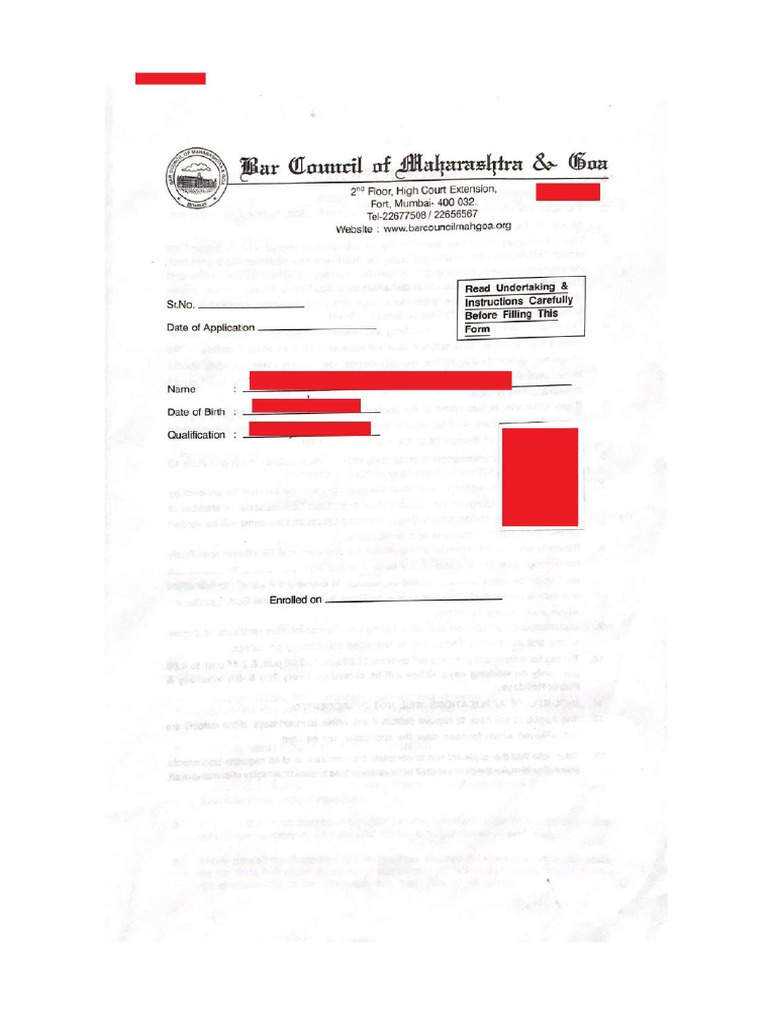 Bar Registration Form | PDF