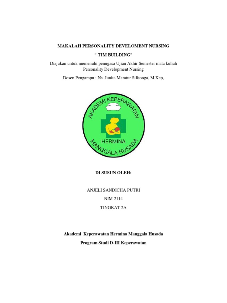 Makalah Personality Develoment Nursing Anjeli PDF