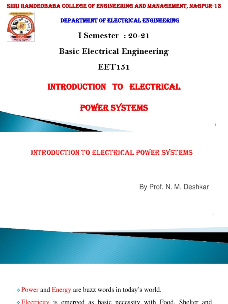 Introduction To Electrical Power Systems | PDF