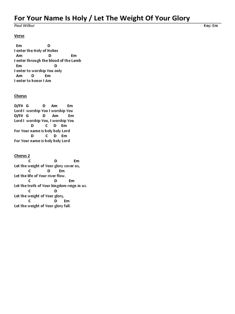 For Your Name Is Holy Lyrics | PDF | Foreign Language Studies | Poetry