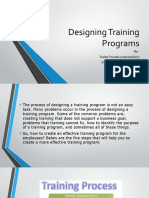 Designing Training Programs