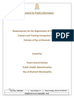 Food Safety Trainers and Training Companies Program External Document