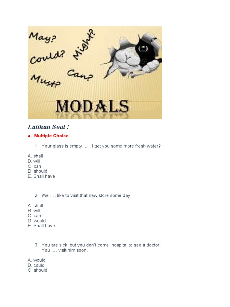 Latihan Soal Modals Pdf Morphology Semantic Units