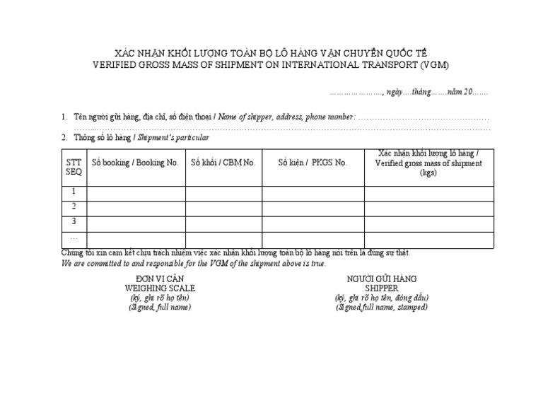 VGM LCL | PDF