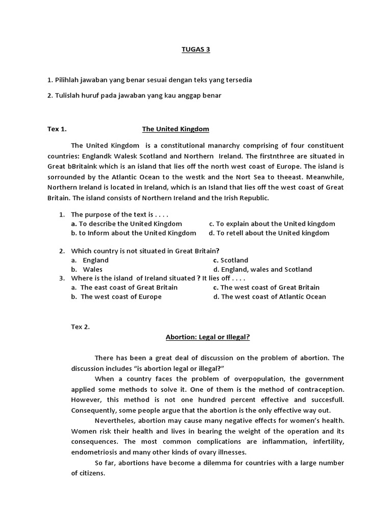 Assignment 3 Reading Pdf United Kingdom Ireland