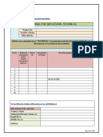 Proforma For Technical Deviations
