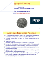 Aggregate Planning Notes