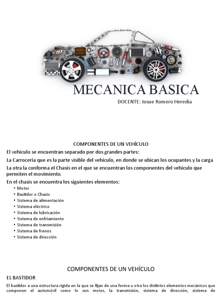 Componentes de Un Vehiculo | Descargar gratis PDF | Direccion | Motor ...