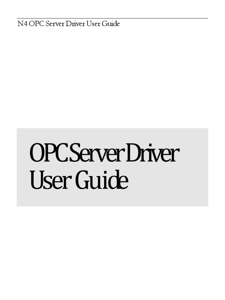 N4 OPC Server Driver User Guide | PDF | World Wide Web | Internet & Web