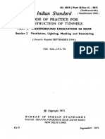 Indian Standard: Code of Practice For Construction of Tunnels