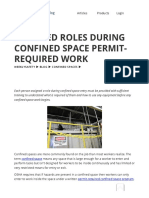 Confined Space Worker Roles During Permit-Required Work