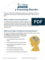 Auditory Processing Disorder Quick Guide