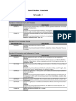 Social Studies Standards: Grade: 4