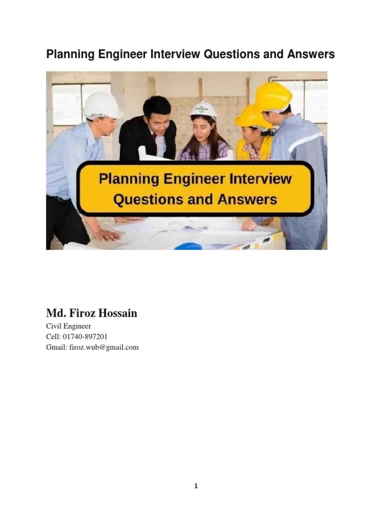 Planning Engineer Interview Questions and Answers Download Free PDF