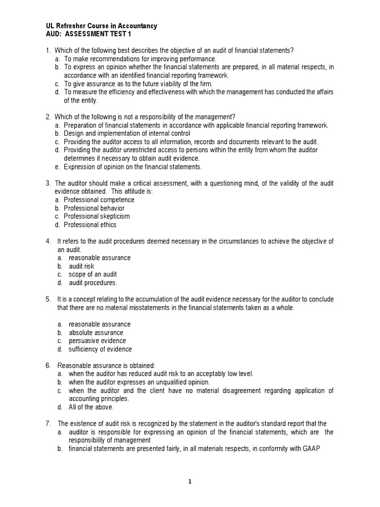 Audit 1st Pdf Financial Audit Audit