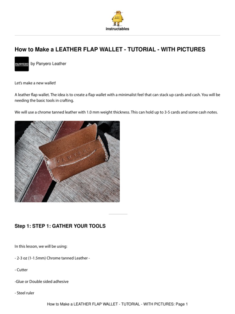 Leather Flap Wallet Tutorial Guide | PDF | Adhesive | Crafts