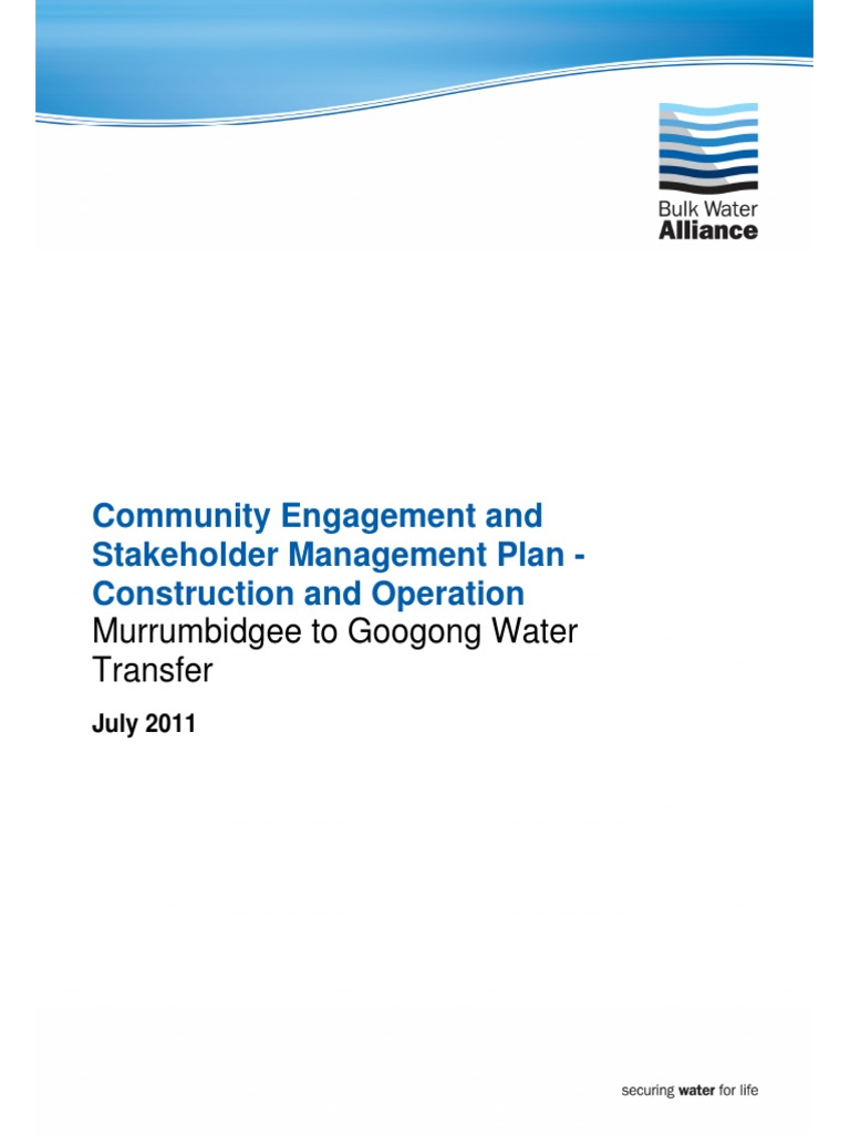 Community Engagement Plan July 2011 PDF Water Business