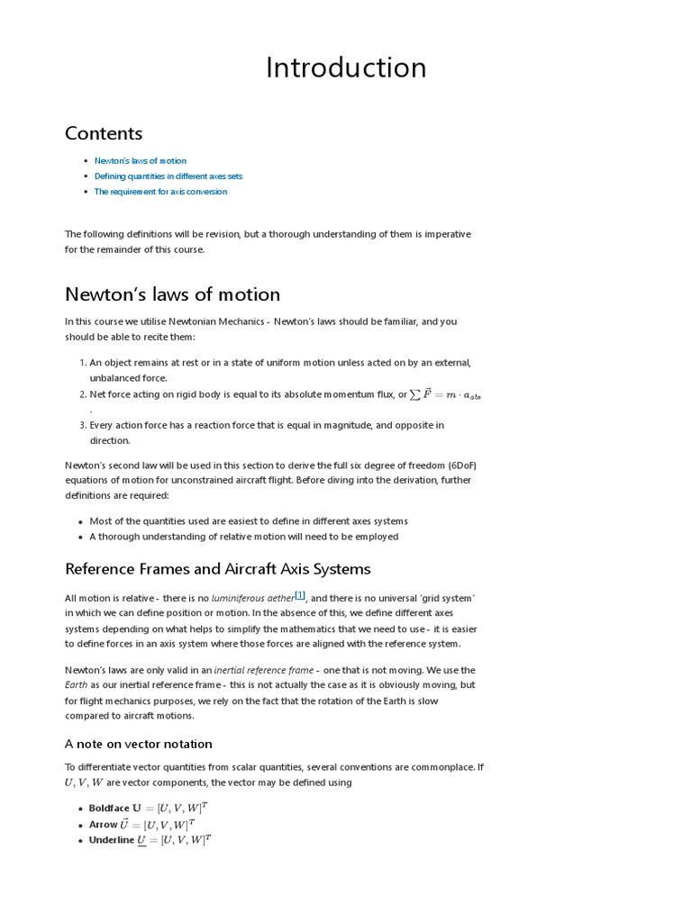 Aircraft Flight Mechanics Overview | PDF | Rotation Around A Fixed Axis ...