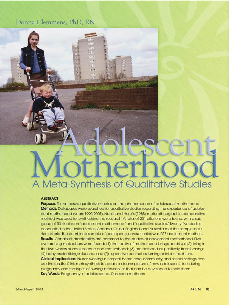 Adolescent Motherhood Download Free Pdf Adolescence Teenage