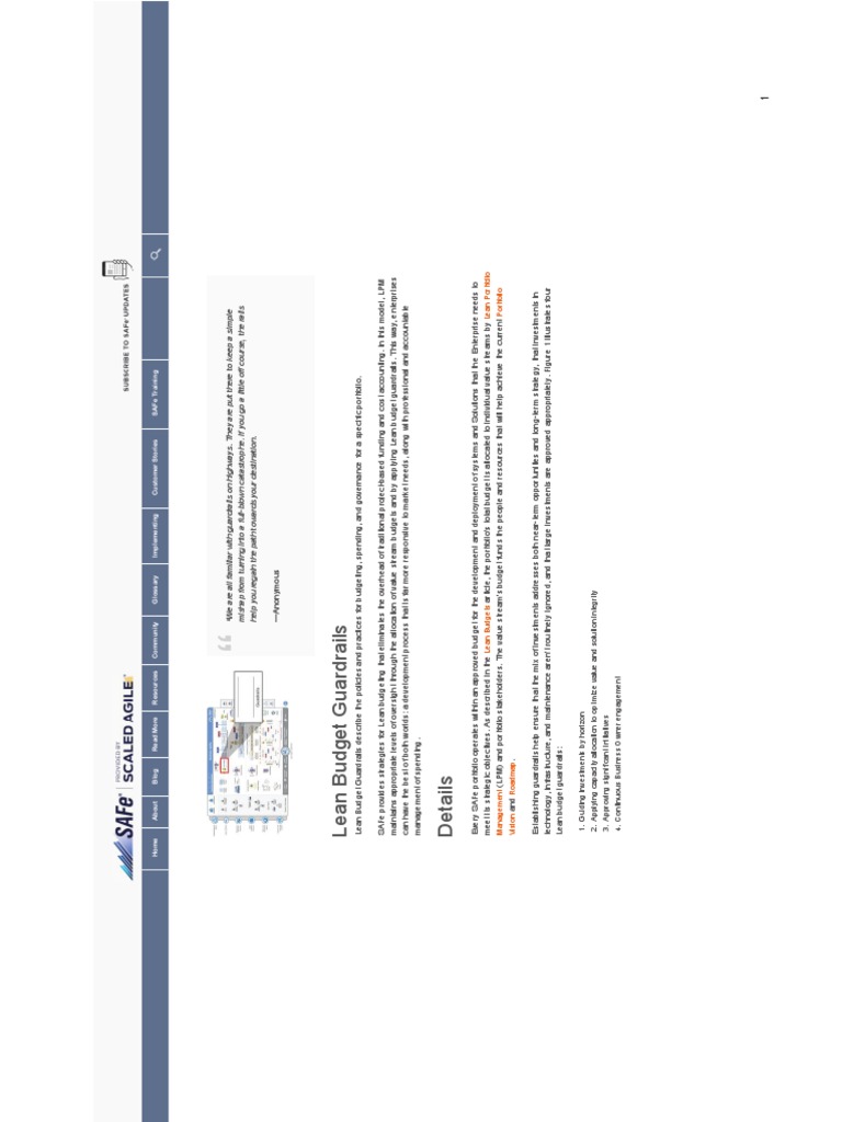 Lean Budget Guardrails PDF Business Lean Manufacturing