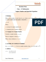 Complex Numbers and Quadratic Equations Class 11 Notes CBSE Maths Chapter 5 (PDF)