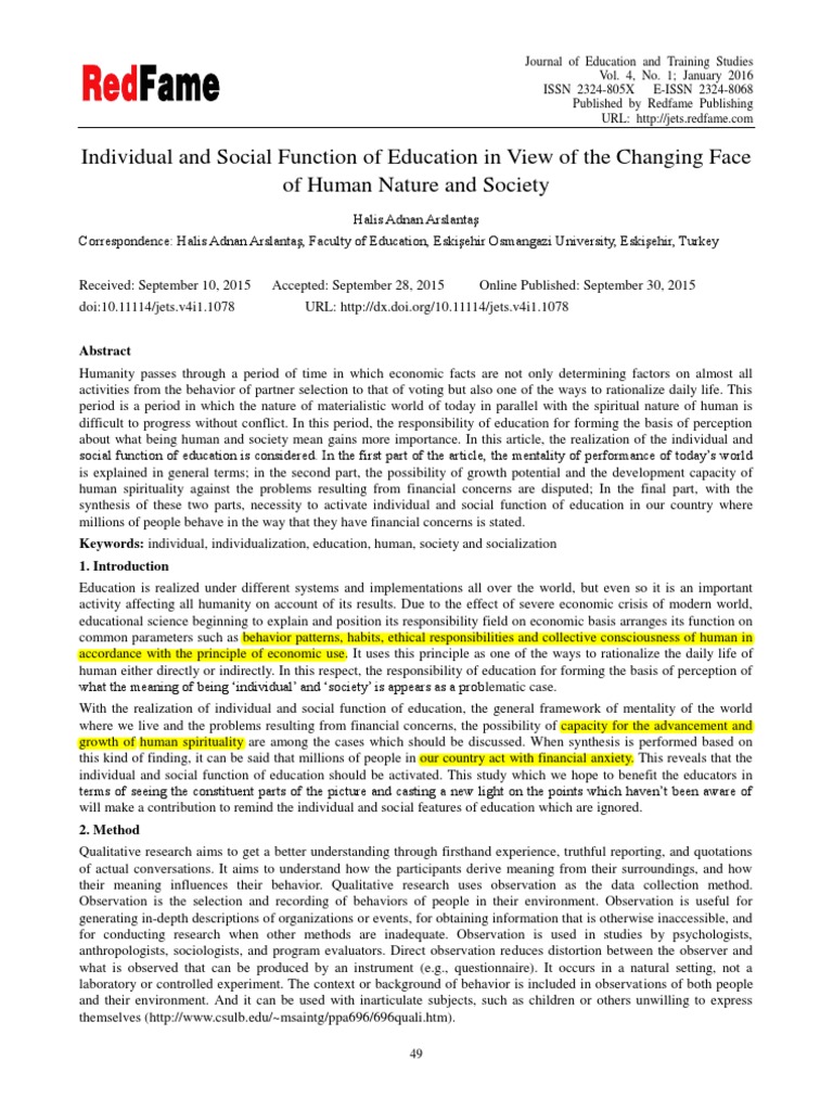 Functions of Education PDF Social Capital Constructivism