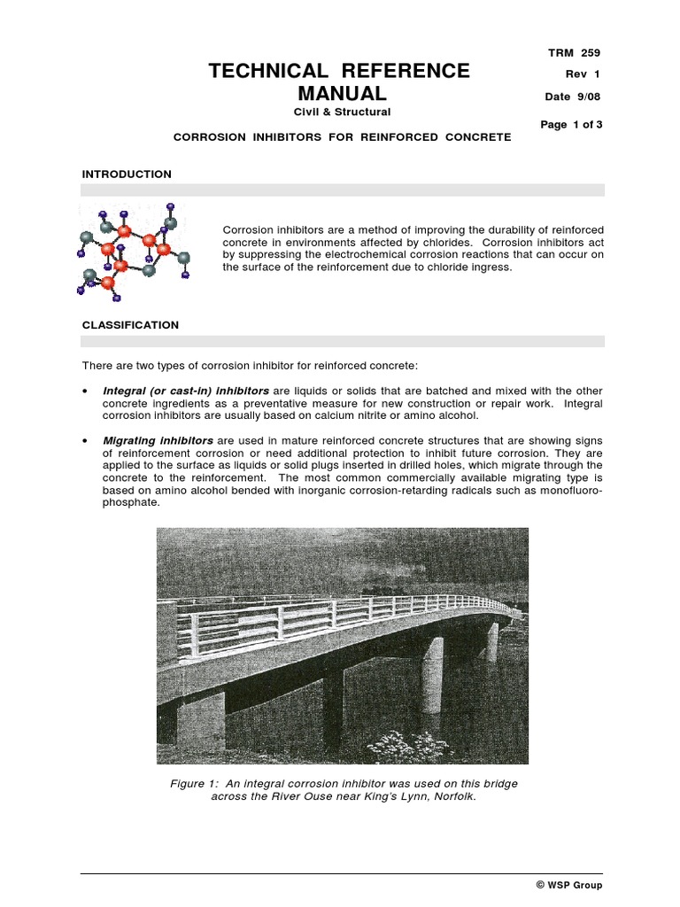 TRM259 Corrosion Inhibitors For Reinforced Concrete | PDF | Concrete ...
