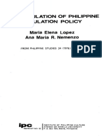 The Formulation of Philippine Population Policy