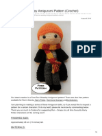 Free Ron Weasley Amigurumi Pattern (Crochet) : Finished Size