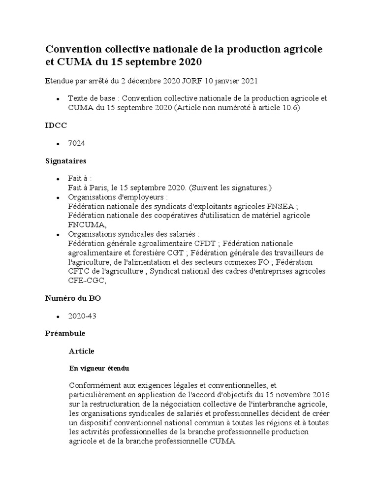 Convention Collective De La Production Agricole – ZRYT