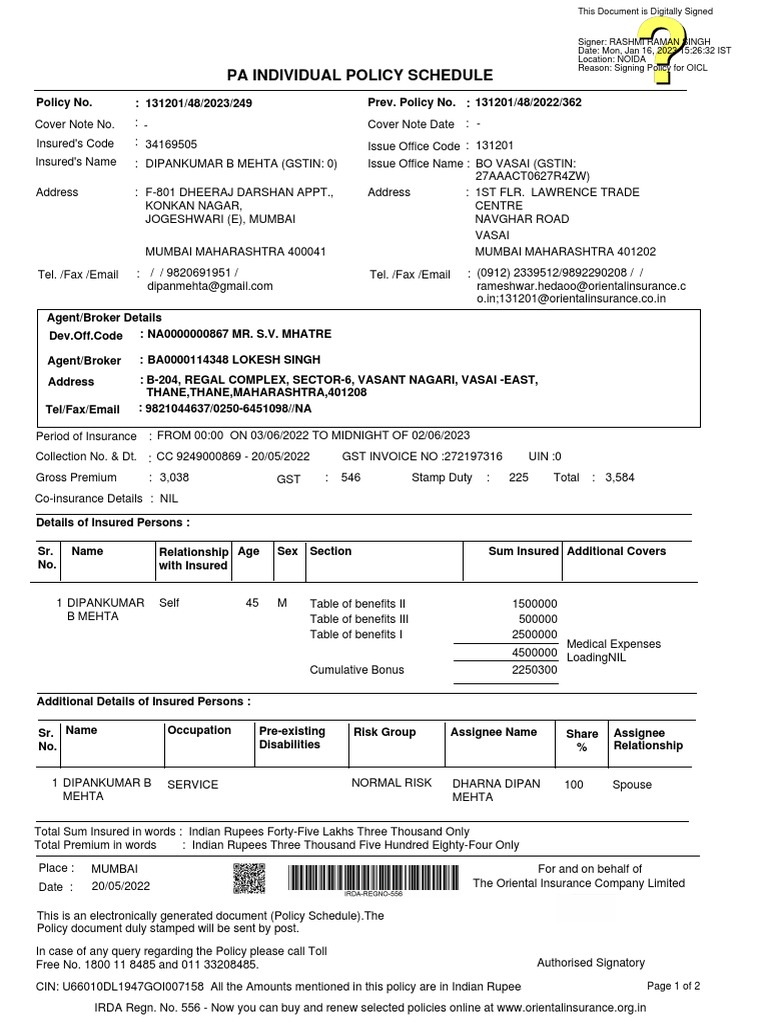 pa-individual-policy-schedule-page-1-of-2-pdf-insurance-private-law