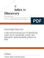 The Role of Statistics In: Discovery