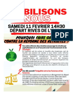 Mobilisons: Samedi 11 Fevrier 14H30 Départ Rives de L'Orne