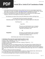 Format of Writ Petition To High Court Under Article 226