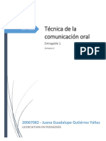 Entregable 1. Técnica de La Cómunicación Oral-20067082 Juana Guadalupe Gutiérrez Yáñez