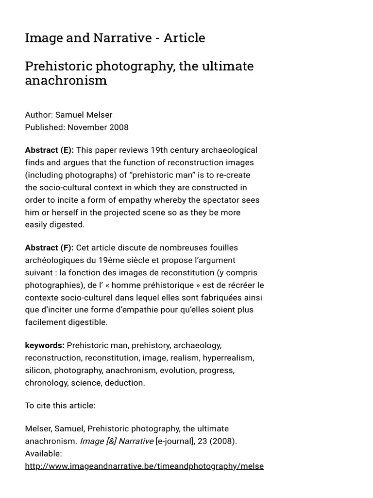 Image and Narrative - Article | PDF | Time | Archaeology