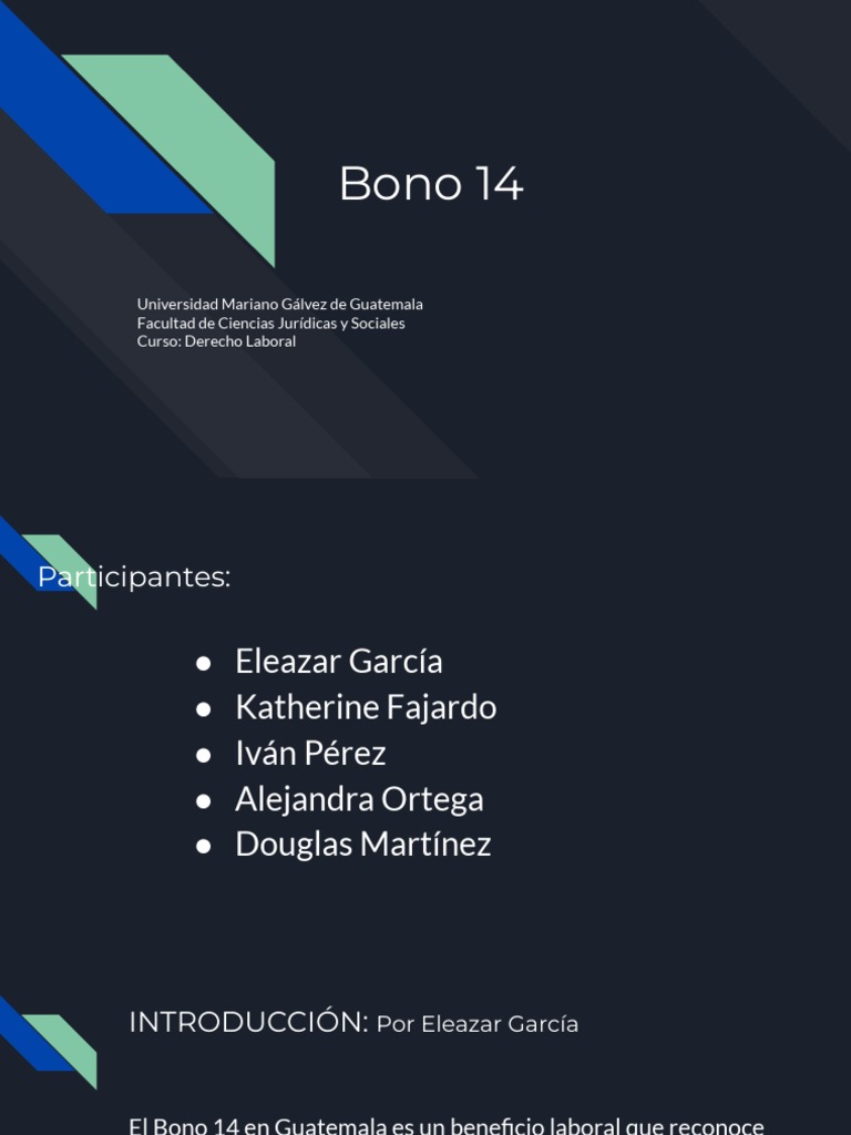 Importancia y Regulación del Bono 14 | PDF | Derecho laboral | Guatemala