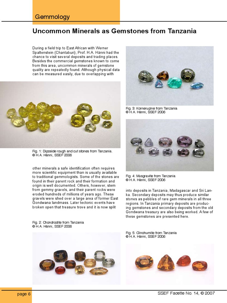 Tanzanian Gem Stones PDF Gemstone Minerals