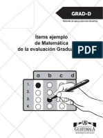 GRAD D Items Ejemplo de Matematica de La