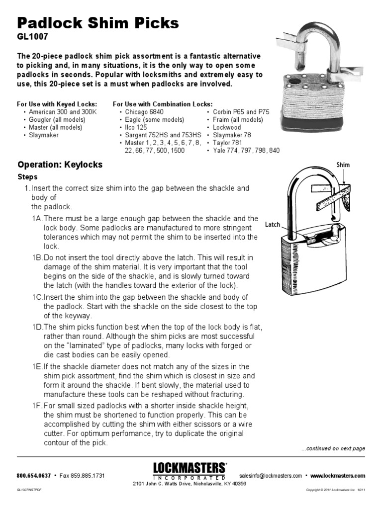 Gl1007inst pdf tools equipment