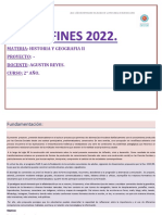 Proyecto Fines HISTORIA Y GEOGRAFIA SEGUNDO AÑO. FINES 2022