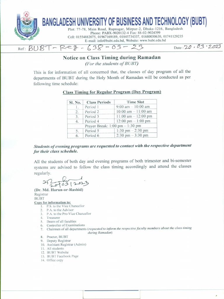 ramadan timing notice