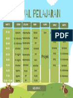 Poster Jadwal Pelajaran Ilustrasi Alam Hijau Dan Biru