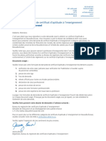 Dossier de Demande de Certificat Daptitude À Lenseignement Certificat Professionnel