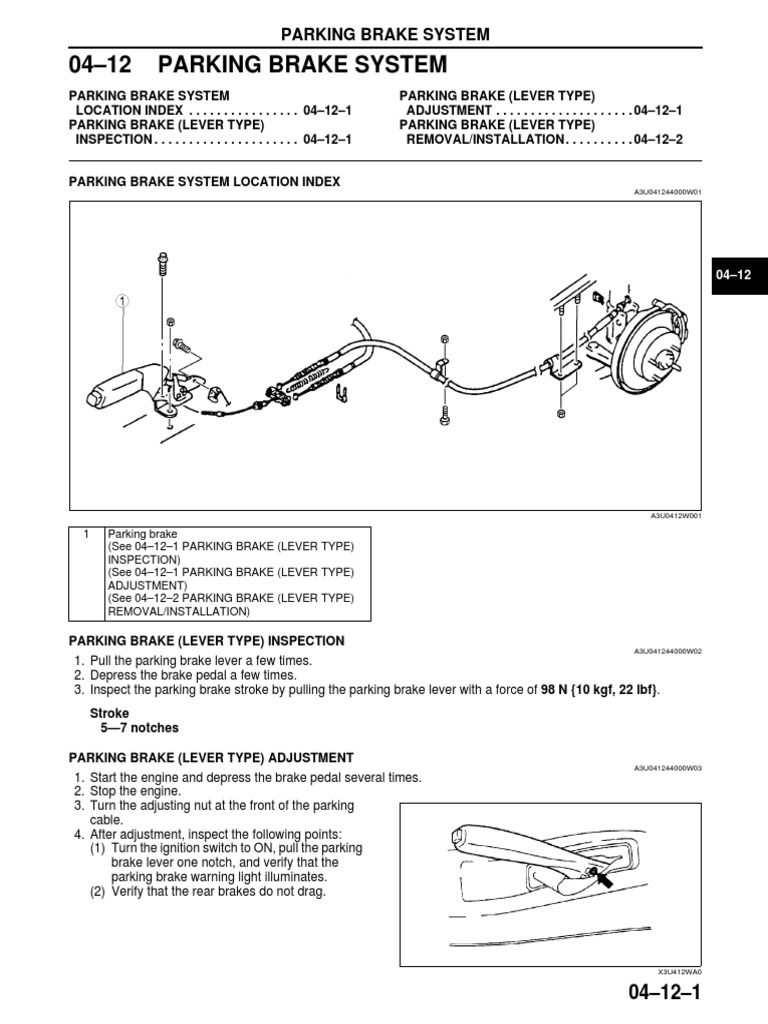 Parking Brake System PDF Brake Transport
