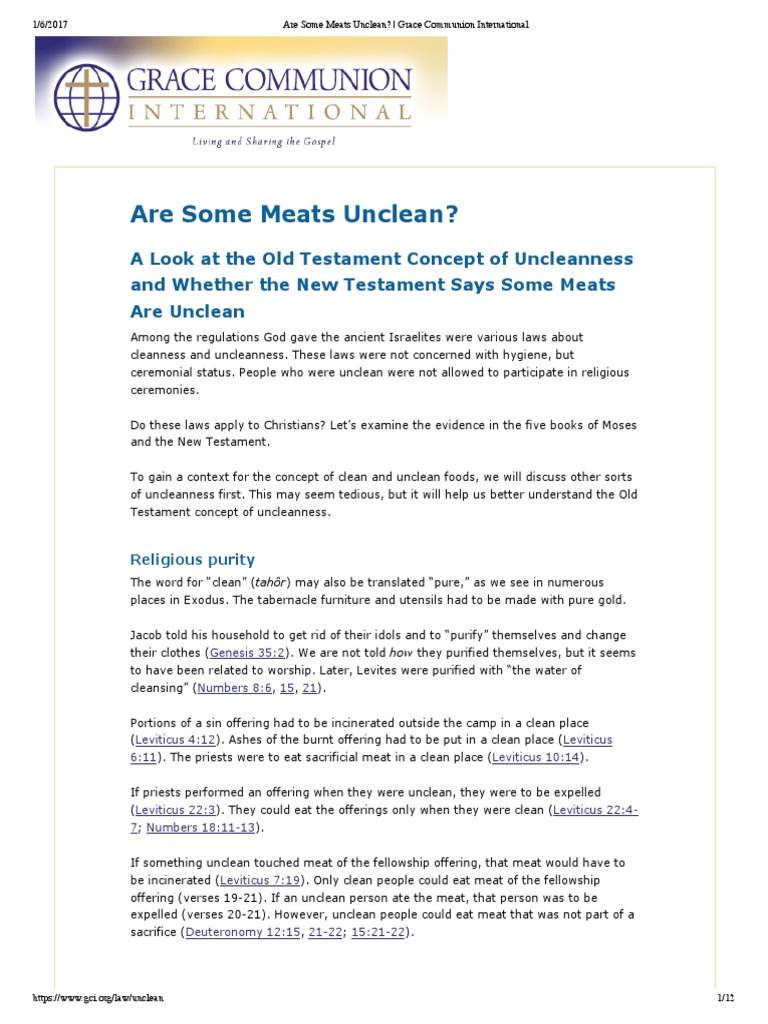 Understanding Clean and Unclean Meats | PDF | Book Of Leviticus | Paul ...