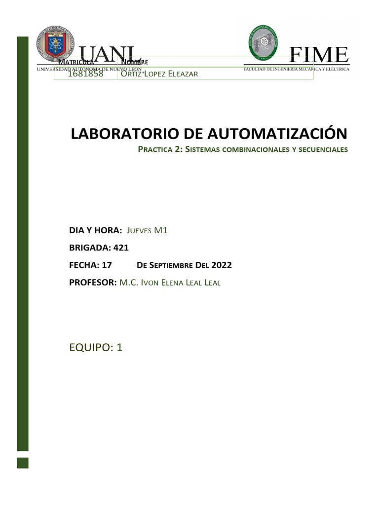PRACTICA 2 Automatizacion | PDF | Automatización