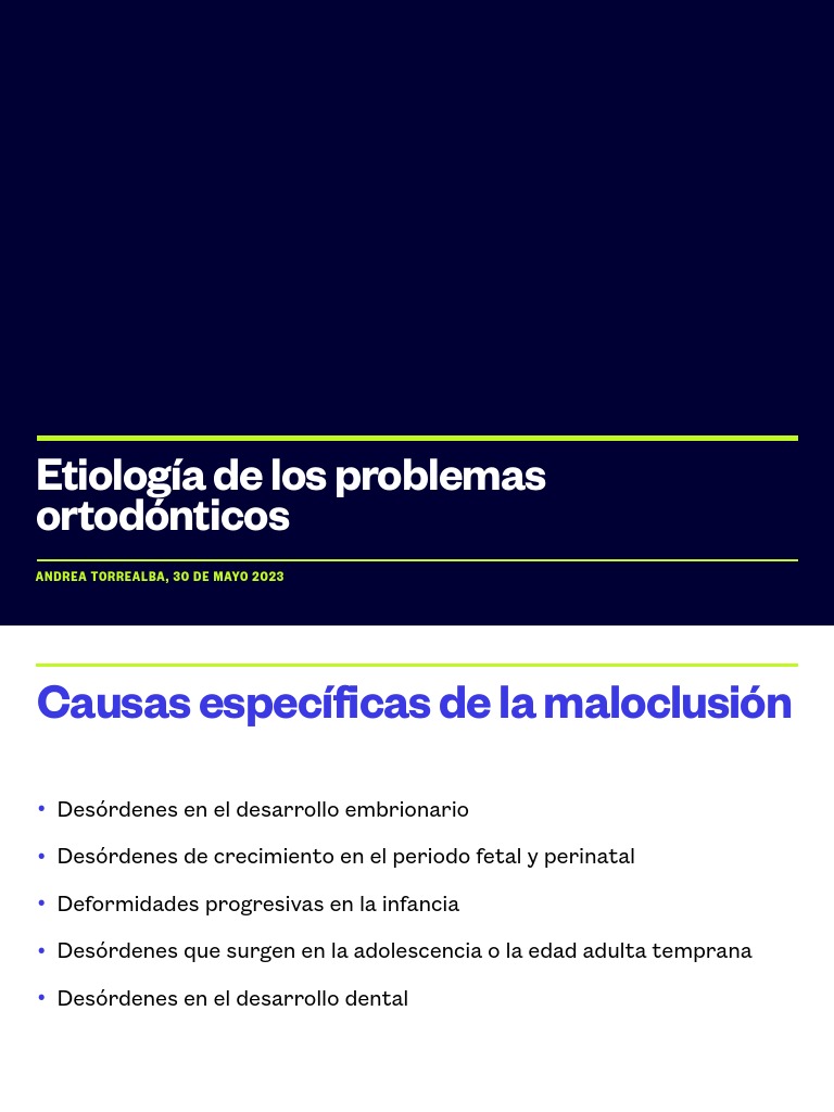Etiologia de los problemas ortodonticos pdf diente enfermedades y