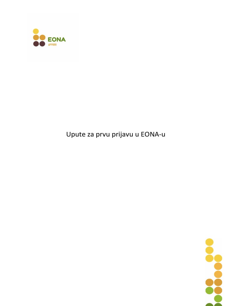 Upute Za Prvu Prijavu U EONA U | PDF